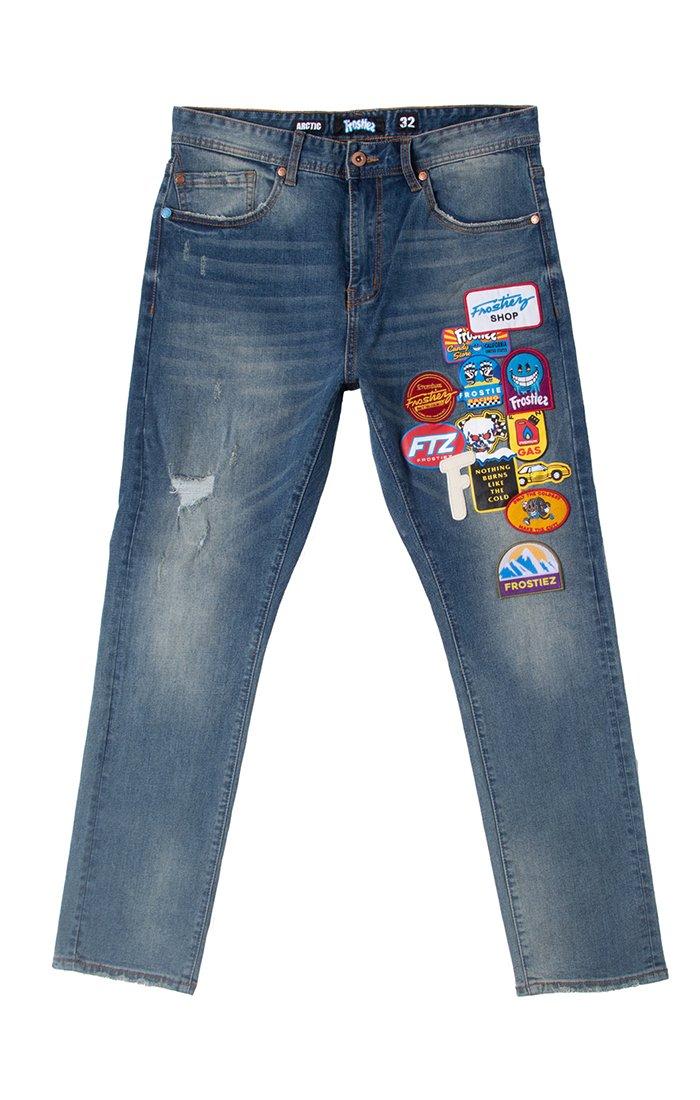 Frostiez Men's Throttle Dark Blue Wash Relaxed Fit Denim Jeans - BLUE